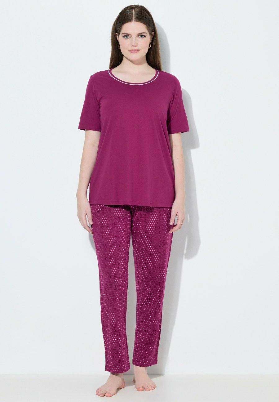 

Пижамный комплект Ulla Popken PUNKTE RUNDHALS HALBARM SET, Fuchsia Pink/Pink