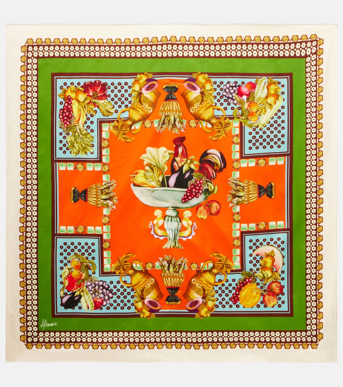 

Шелковый шарф с принтом Рокко Alémais, золотой