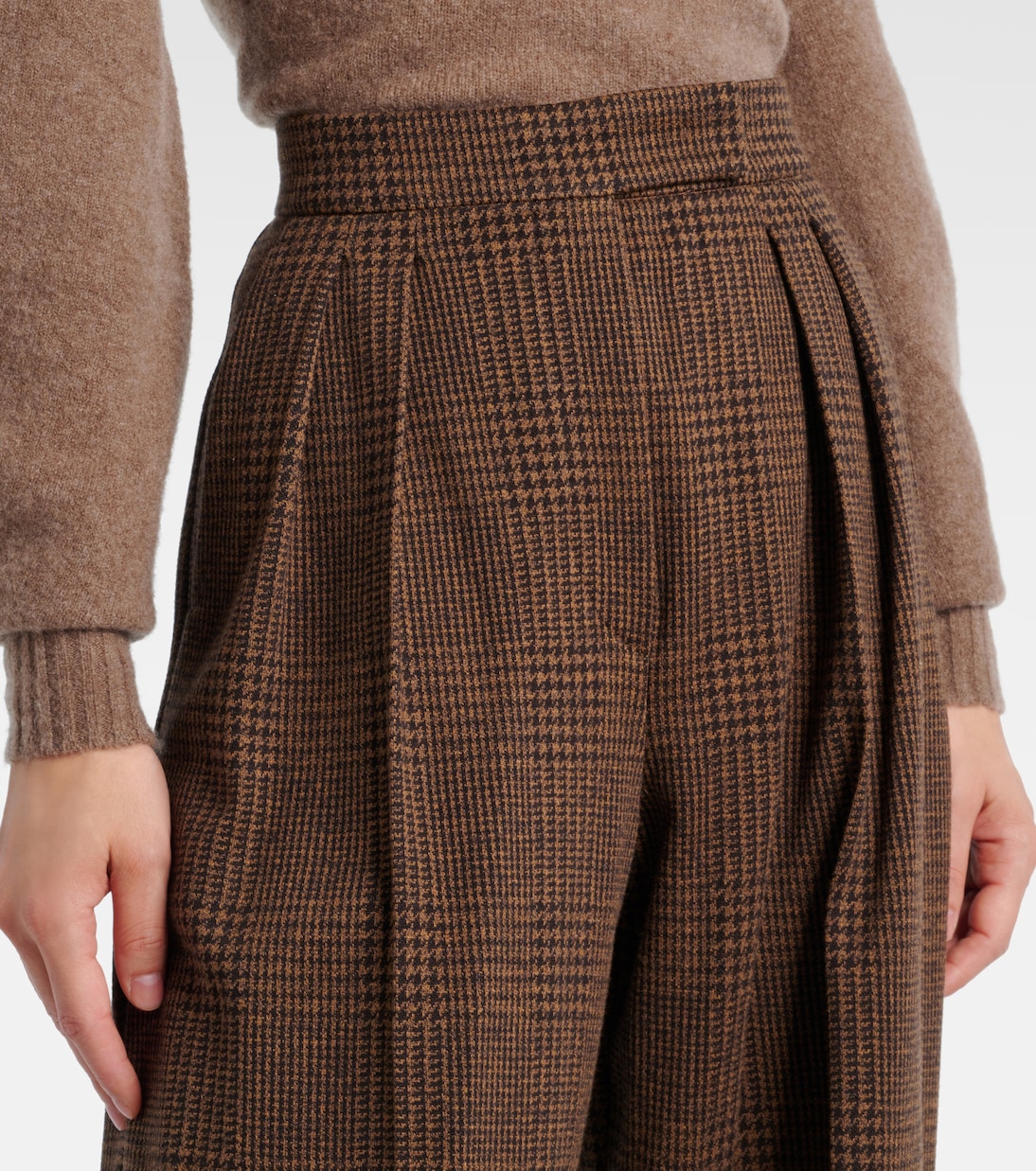 Широкие брюки понца из смесовой ткани хлопка и шерсти Max Mara, Prince Di Galles — фото 4