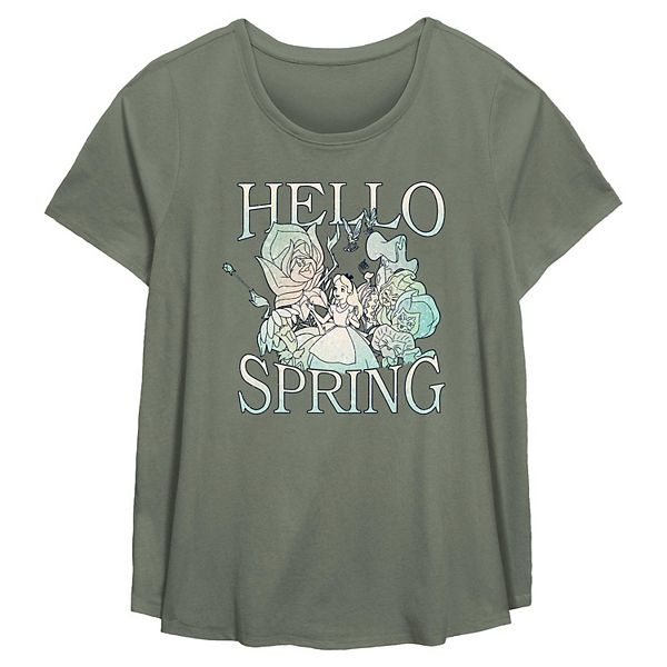 

Футболка с принтом Alice in Wonderland Hello Spring, plus size Disney