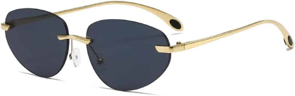 

Солнцезащитные очки с защитой UV400 | Овальные металлические легкие цветные линзы | для женщин и мужчин, для занятий спортом на открытом воздухе и вождения DSVIGF, Black