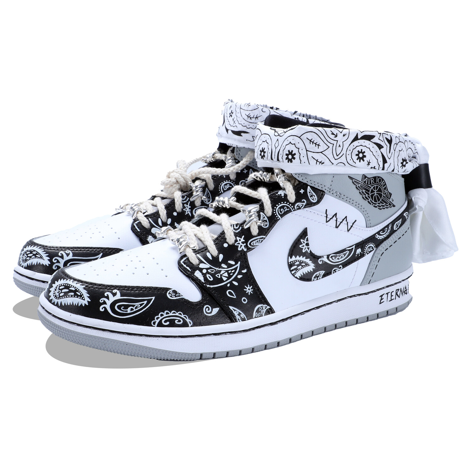 Мужские винтажные кроссовки Jordan Air Jordan 1, серые — фото 2