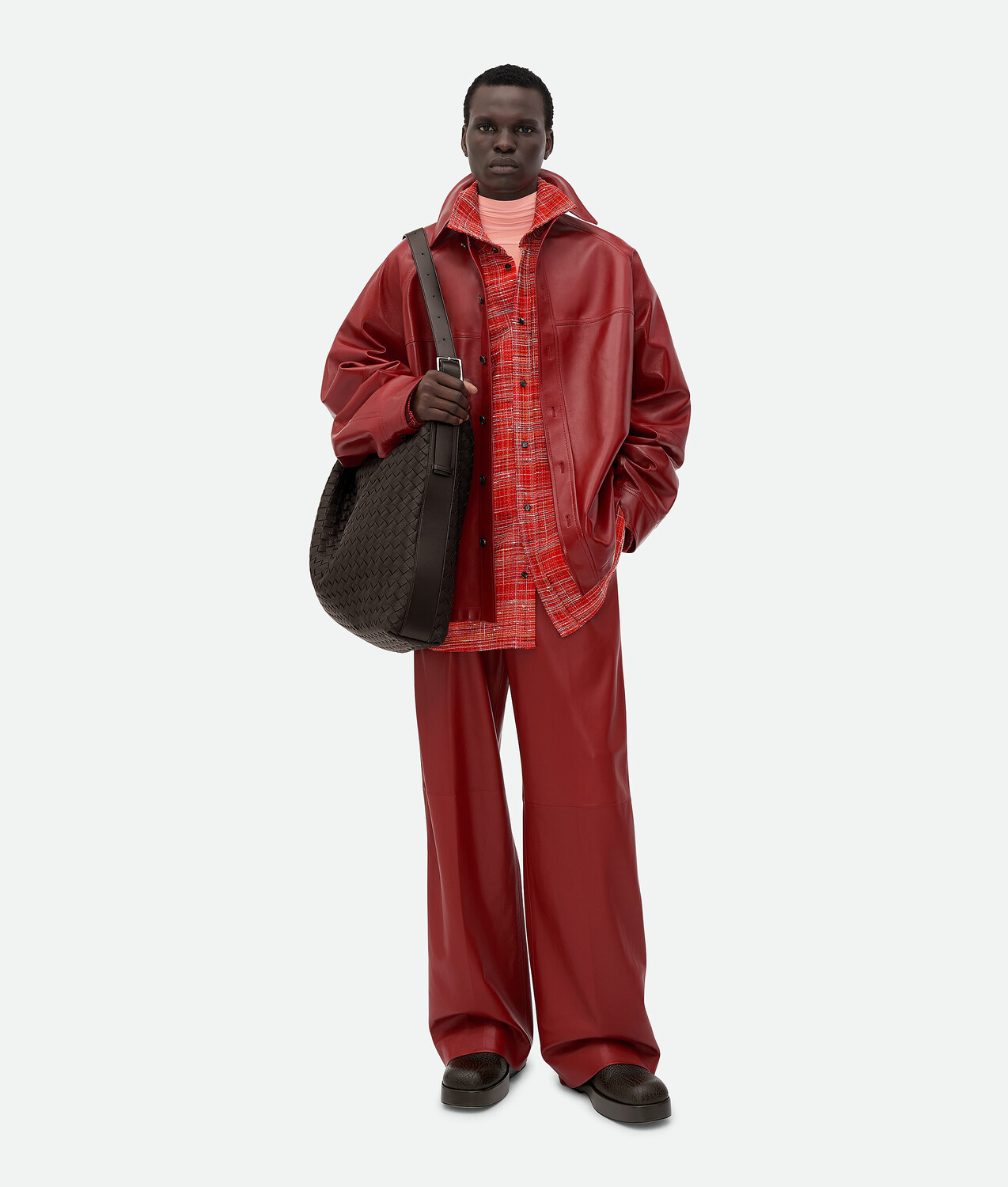 

Кожаный блузон большого размера Bottega Veneta