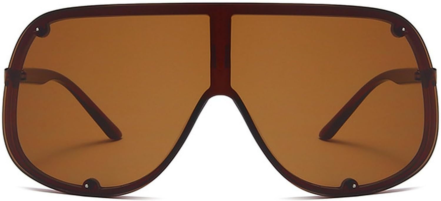 

Солнцезащитные очки Willochra Fashion Wave Mask для женщин и мужчин, модные солнцезащитные очки большого размера в стиле панк, роскошные дизайнерские очки в стиле Y2K, Brown