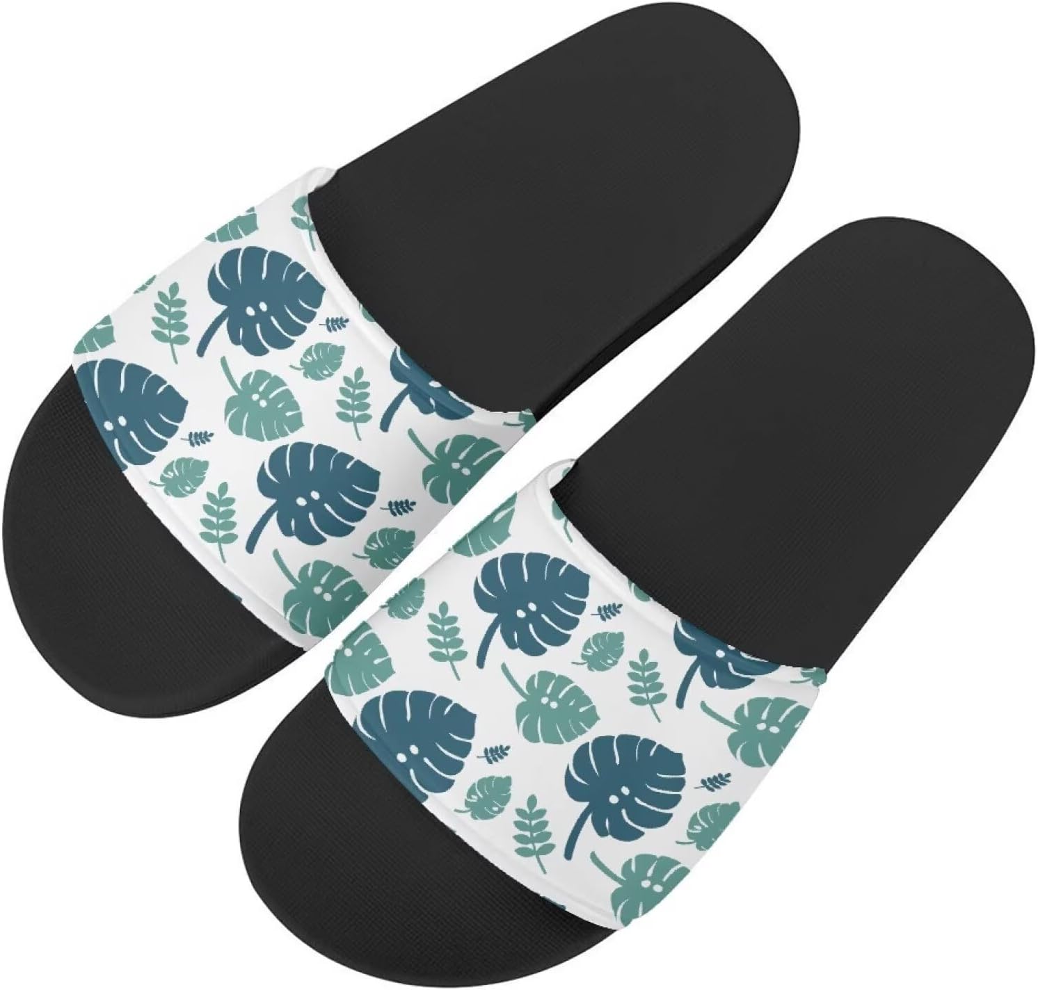 

Женские и мужские модные шлепанцы Binienty, нескользящие летние тапочки для ванной, дома, бассейна и пляжа, Tropical Palm Leaves