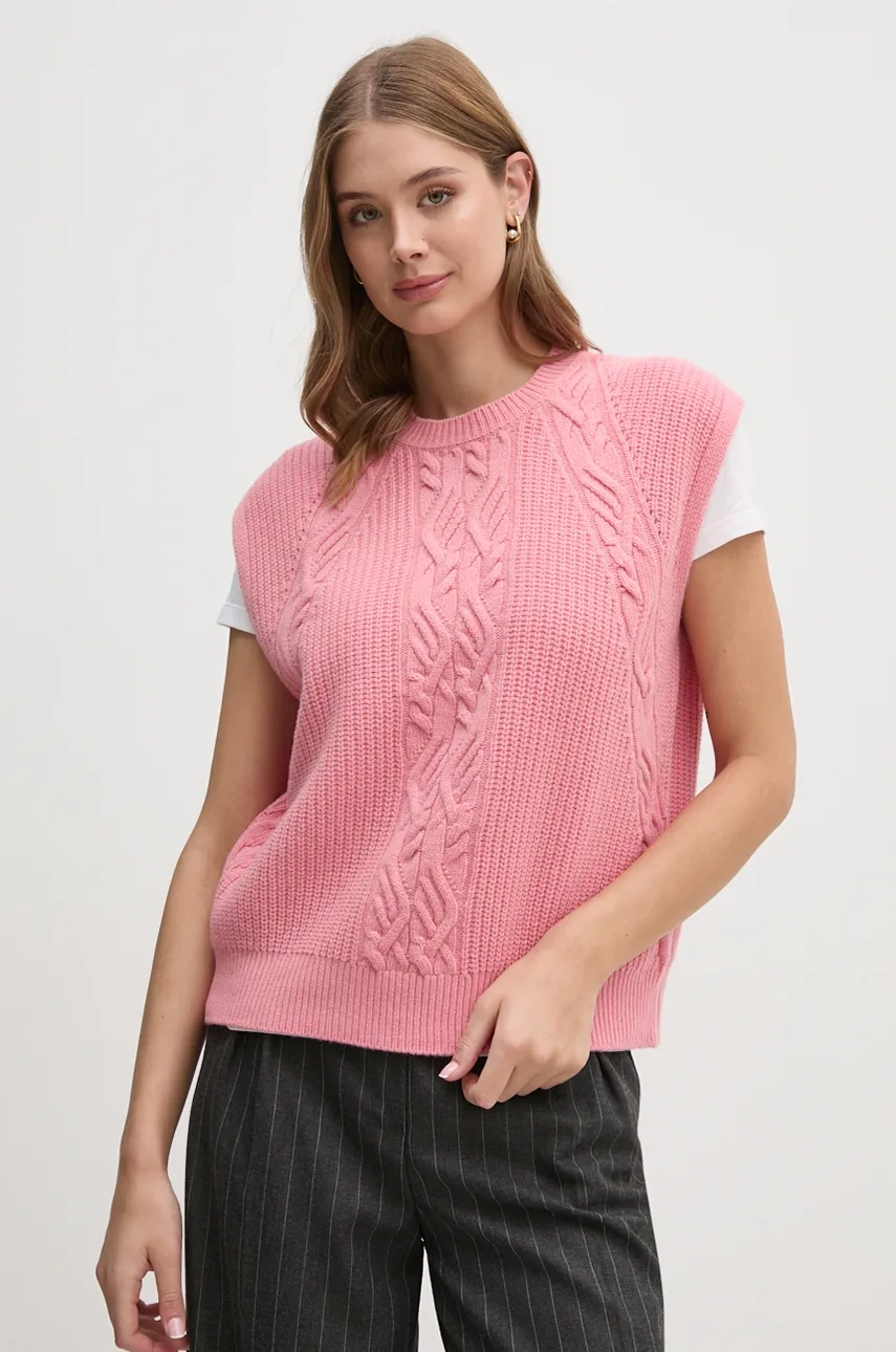 

Шерстяной жилет United Colors of Benetton, розовый