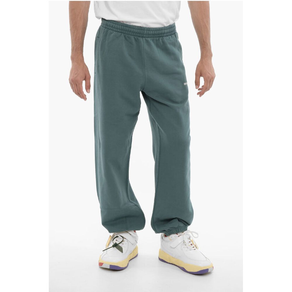 

SEASONAL Хлопковые джоггеры CHAIN ARROW из начеса Off-White, Green