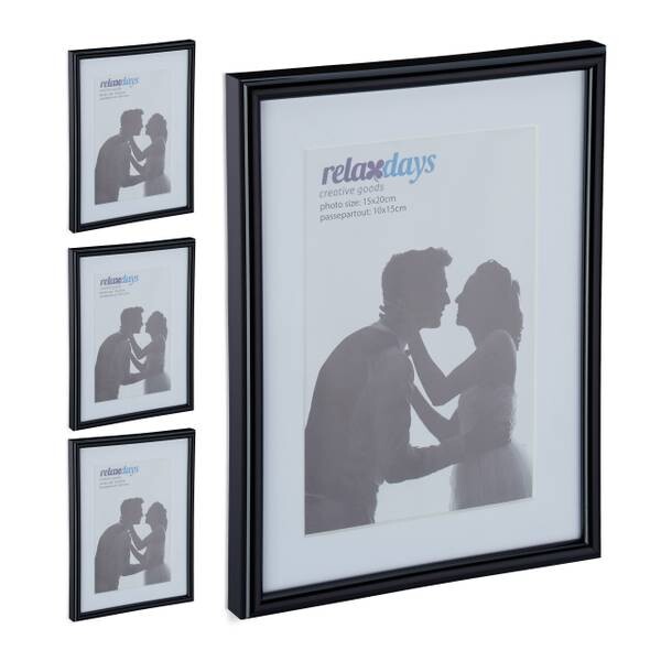 

4xРамка для фотографий Relaxdays 15x20 cm schwarz, черно-белый