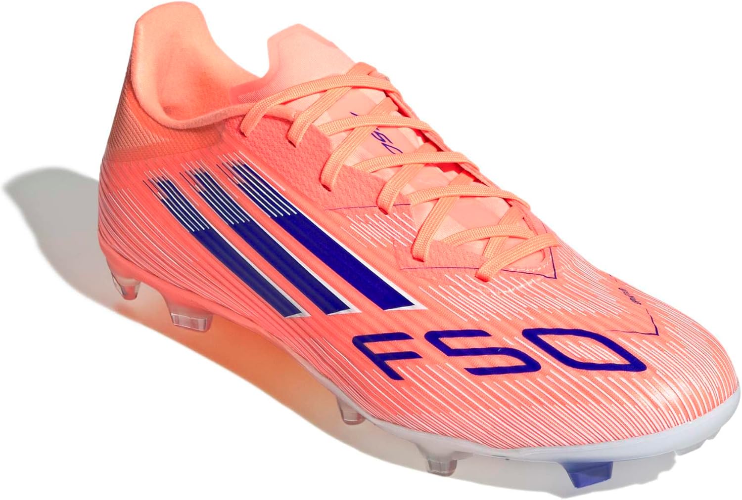 Кроссовки Adidas Unisex-Adult F50 Лига Firm Ground/Multi Ground, белый/синий/оранжевый — фото 4