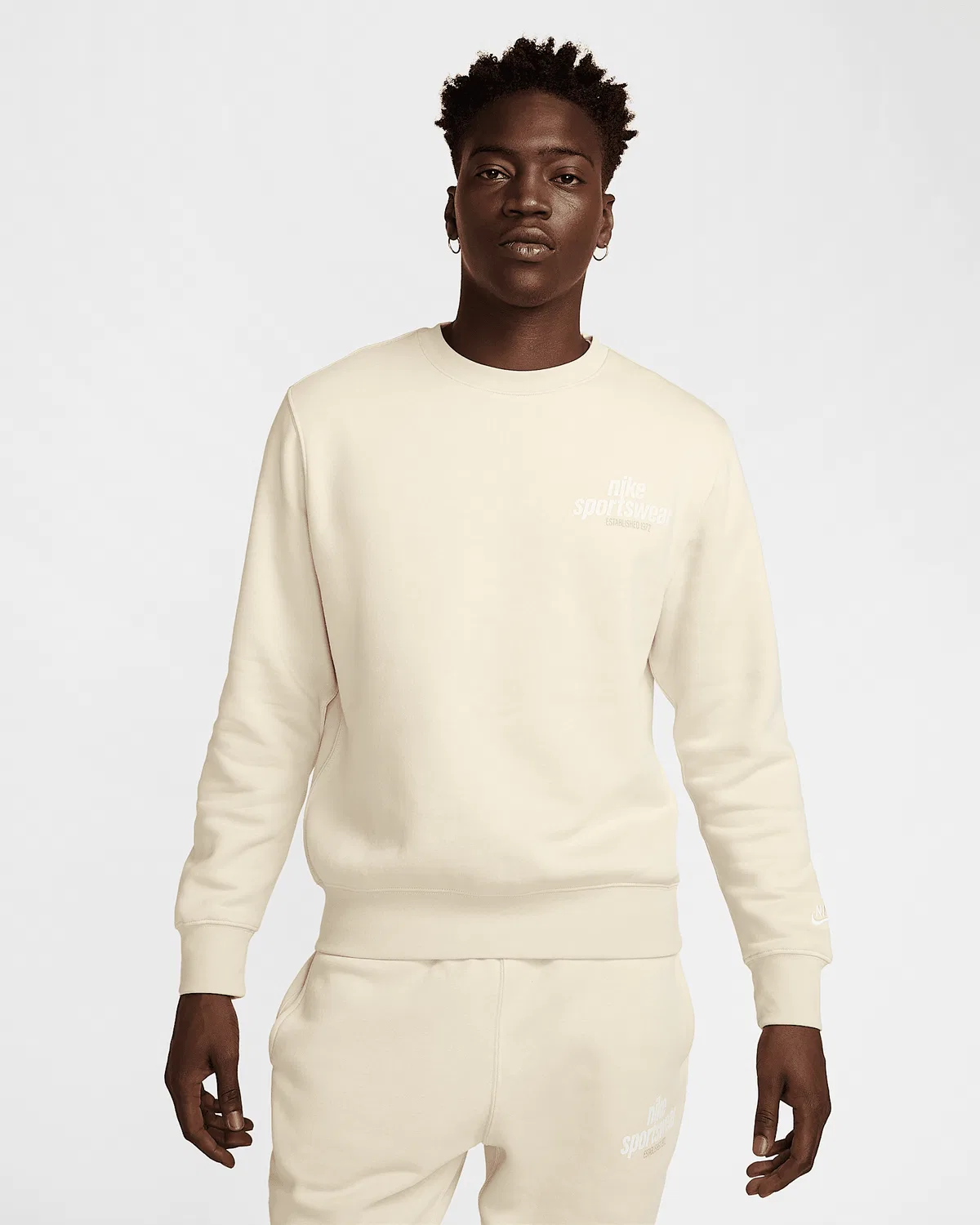 Мужское флисовое поло Nike Club, Light Khaki/Light Khaki/Sail