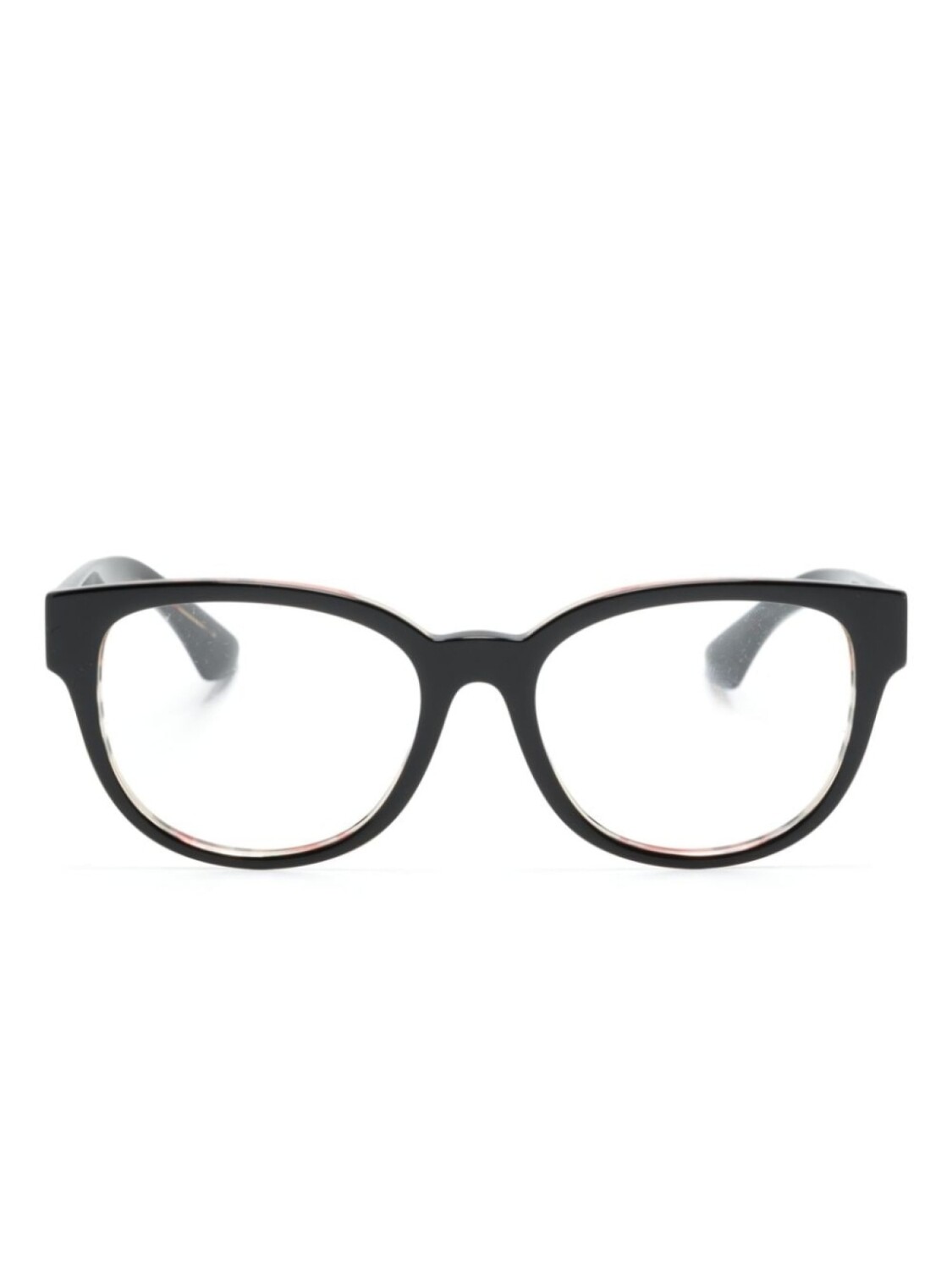 

Очки Burberry Eyewear в овальной оправе в клетку, черный