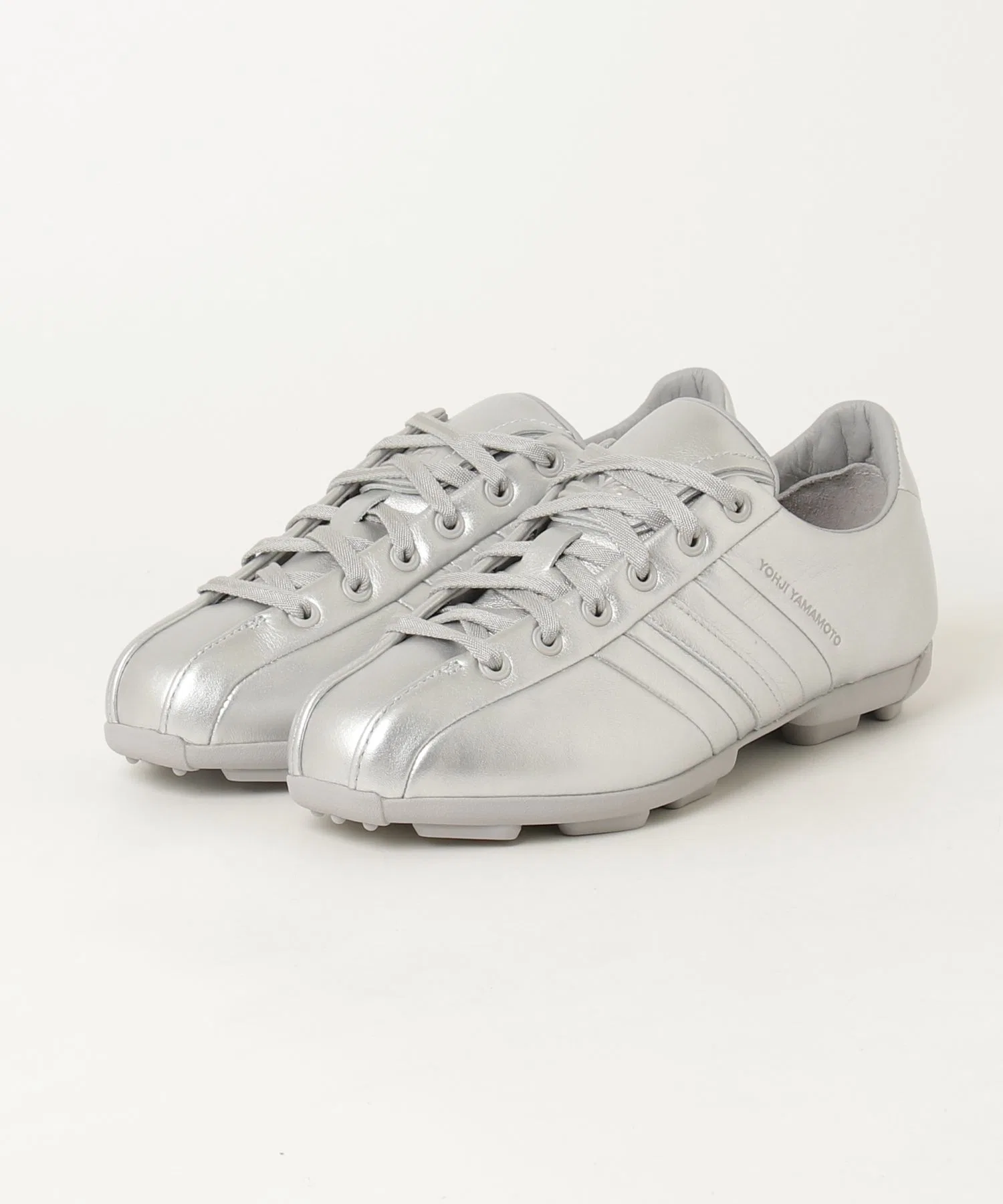 Унисекс кроссовки Y-3 FIELD из кожи серебряные — фото 4