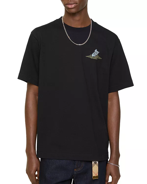 

Хлопковая футболка «Спящий рыцарь» Burberry, черный