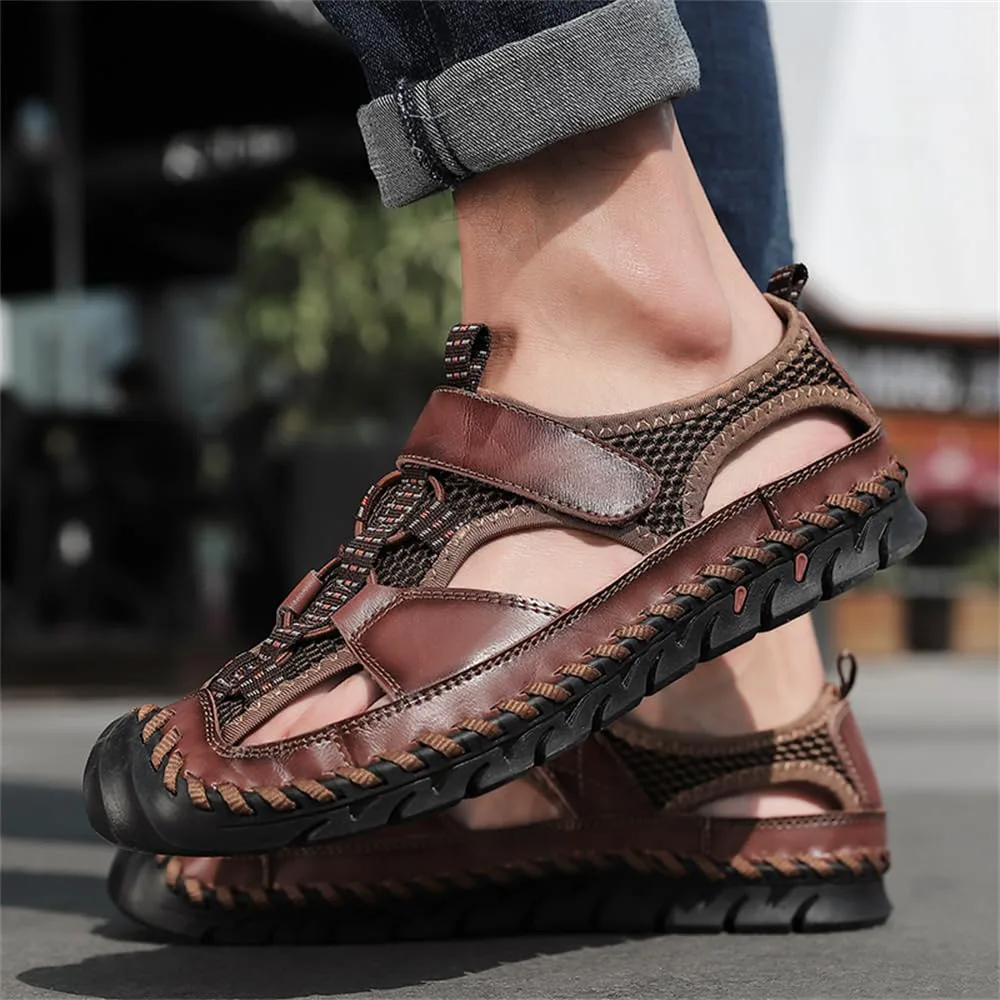 Men's Outdoor Sports Сандалии Summer Handmade Leather Сандалии Casual Beach Fisherman Shoes Abborora, темно-коричневый — фото 4