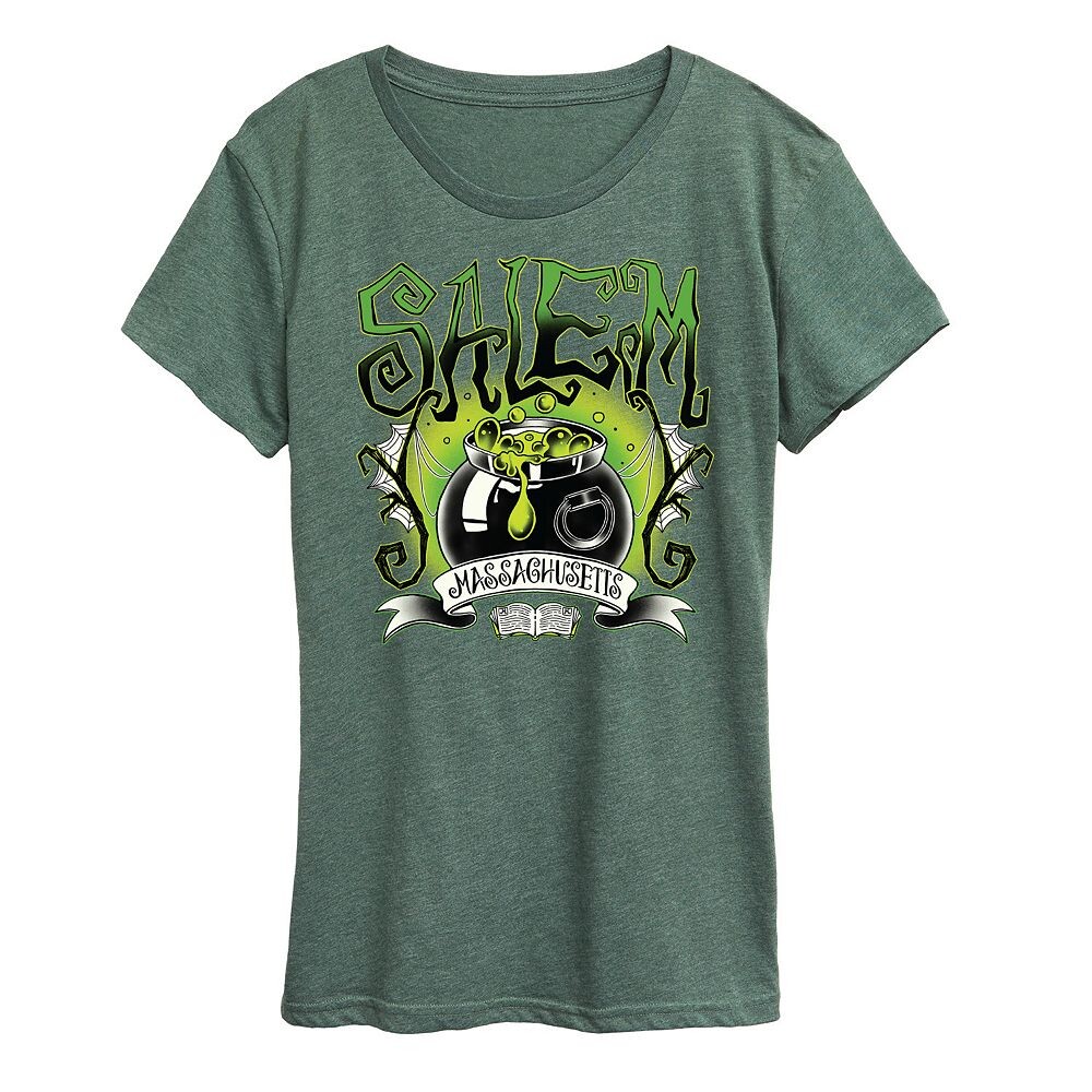 

Женская футболка Salem Witchy Collegiate с рисунком, цвет Heather Green