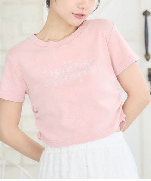 

Футболка с кислотной стиркой логотипа Ems excite, розовый