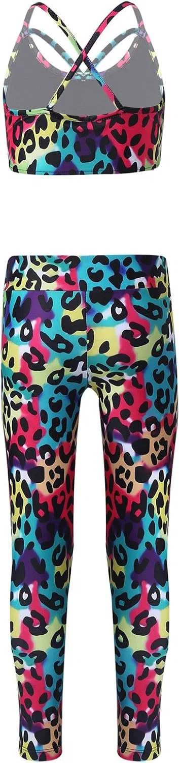 Детский спортивный костюм из топа и леггинсов easyforever, Leopard — фото 2
