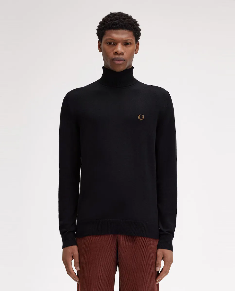 

Мужской водолазка с длинными рукавами Fred Perry, тёмно-синий