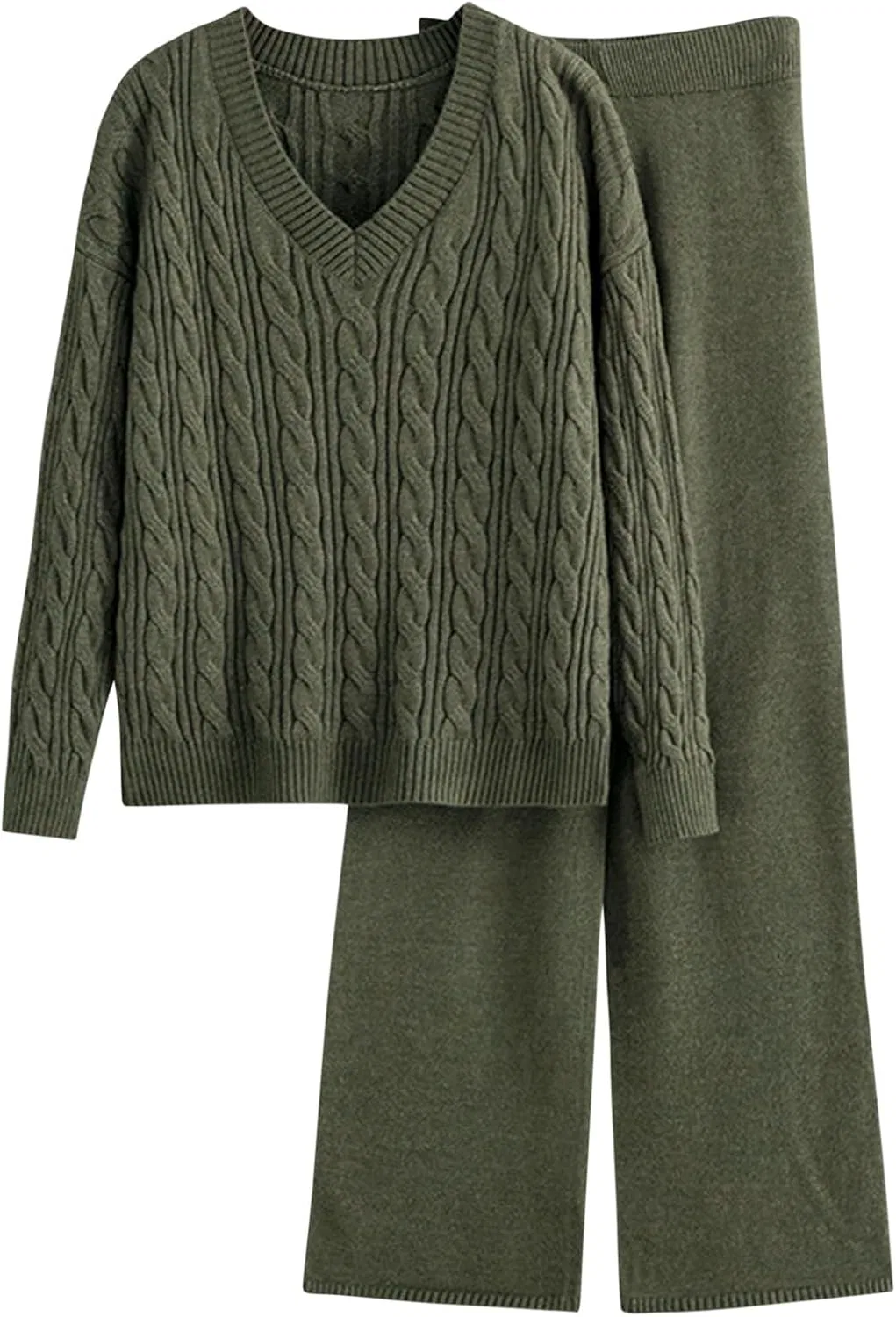 Женский спортивный костюм Ribbed Knit, Generic, A07_green — фото 2