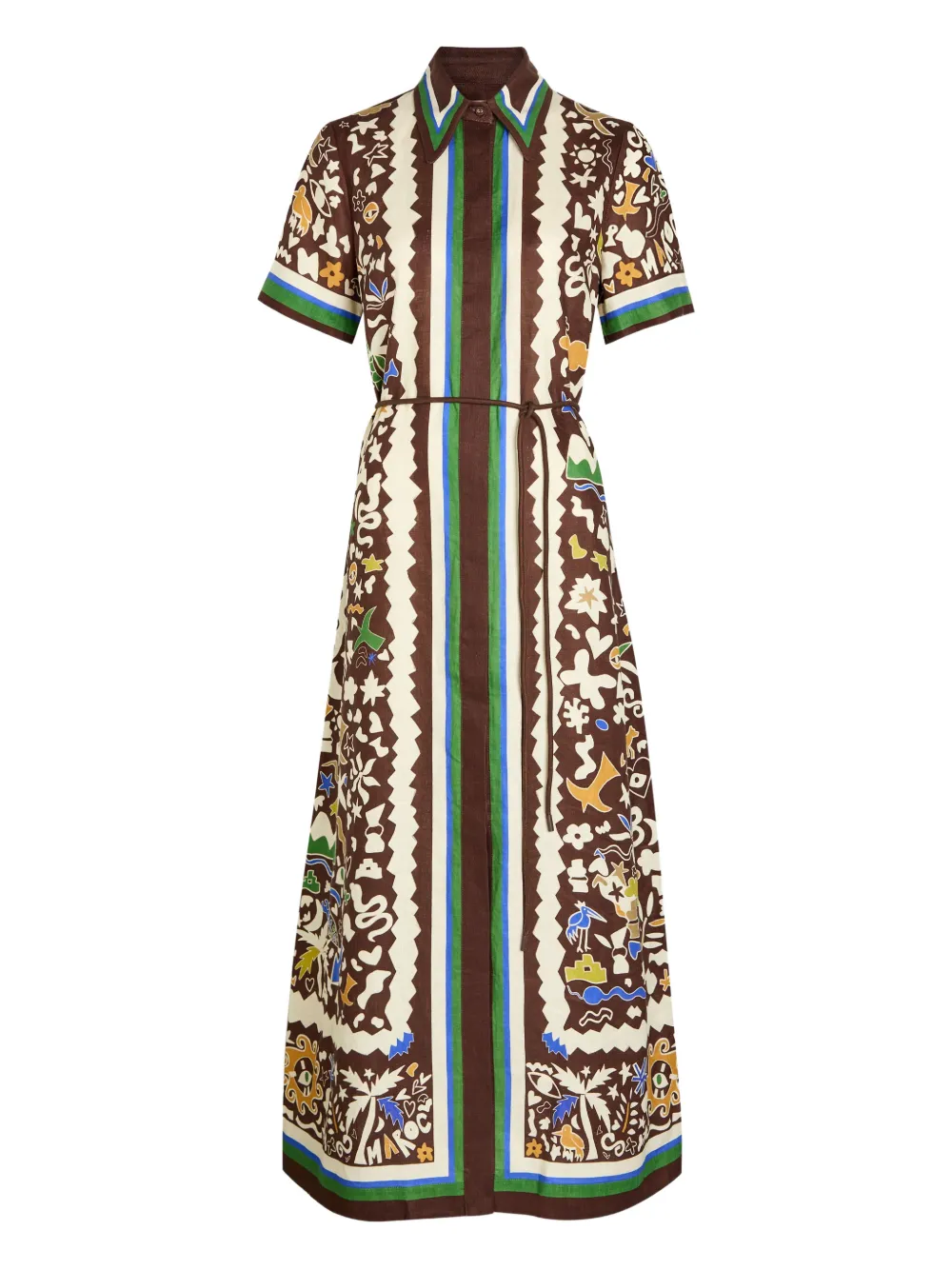 

Платье миди в полоску Alemais, коричневый