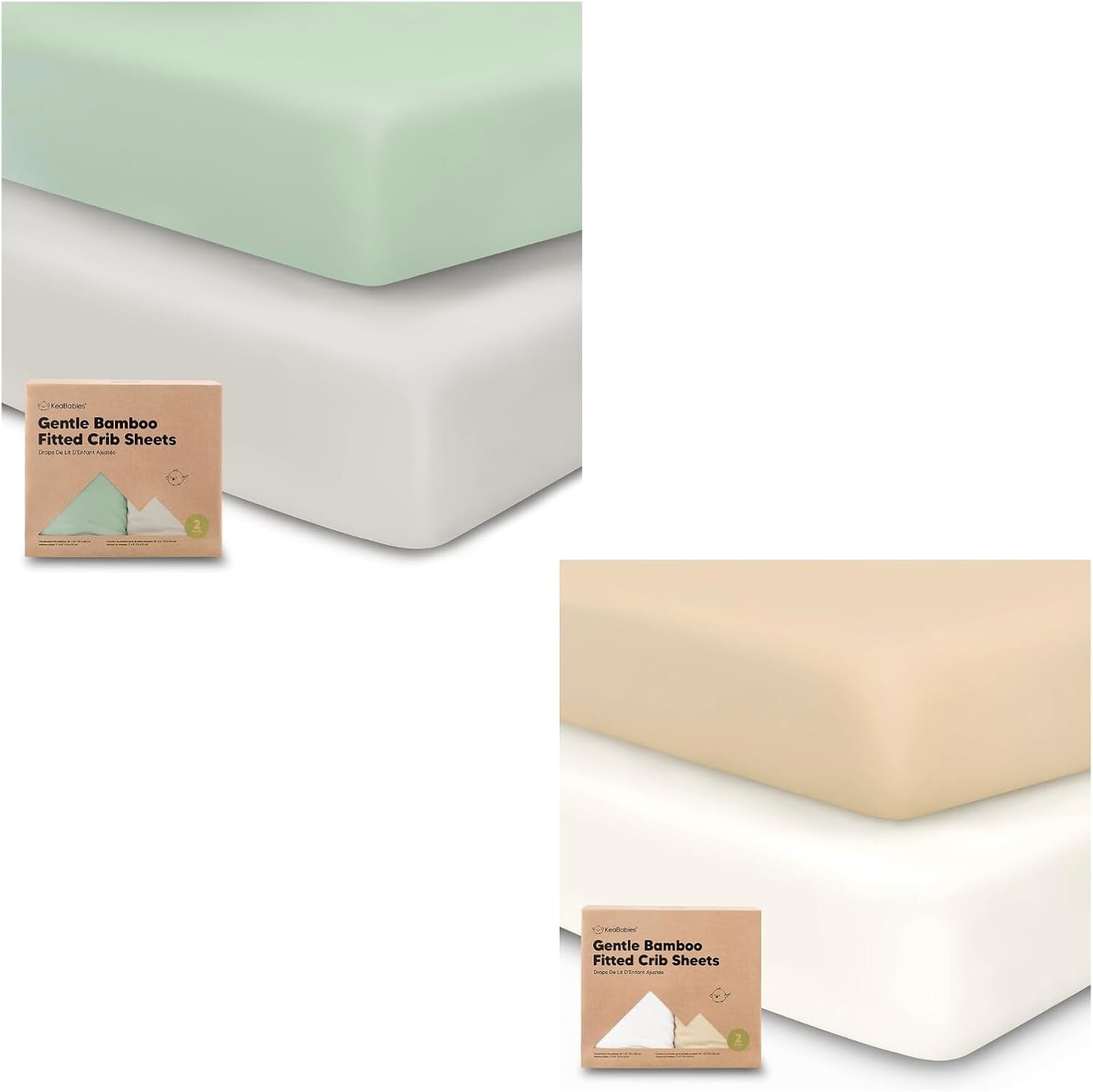 

Kea 2 комплекта простыней для детской кроватки Kea Babies и 2 комплекта простыней для детской кроватки из джерси - органические простыни для детской кроватки нейтрального цвета KeaBabies