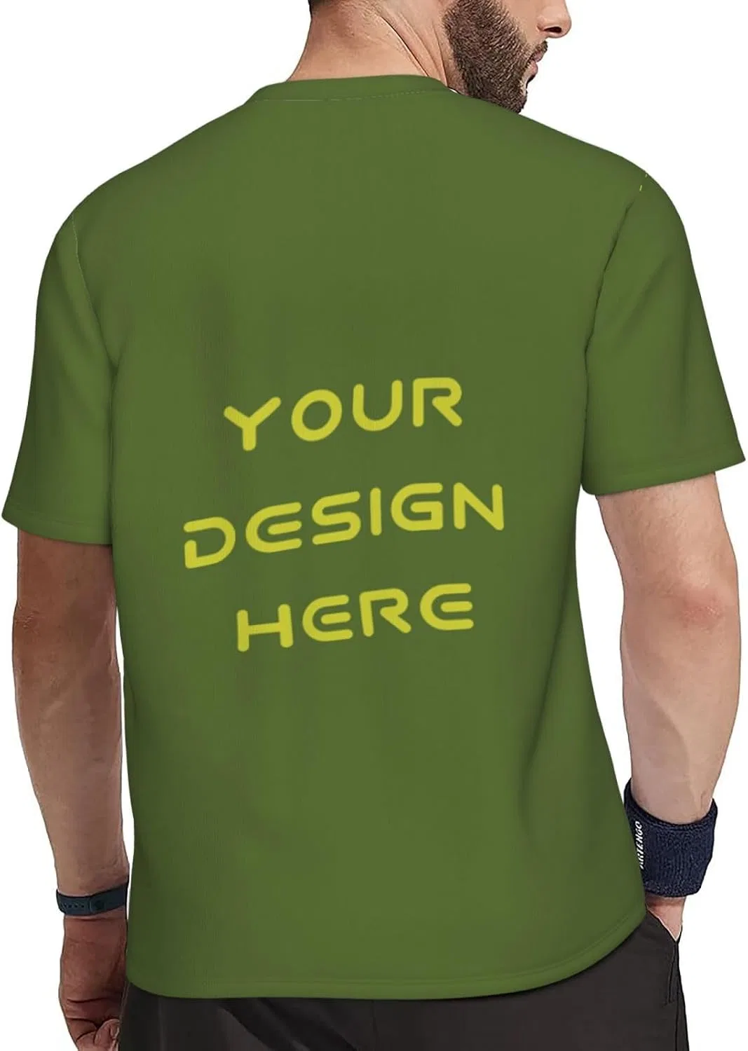 Футболка с принтом, 100% полиэстер, мужская, Olivedrab — фото 2