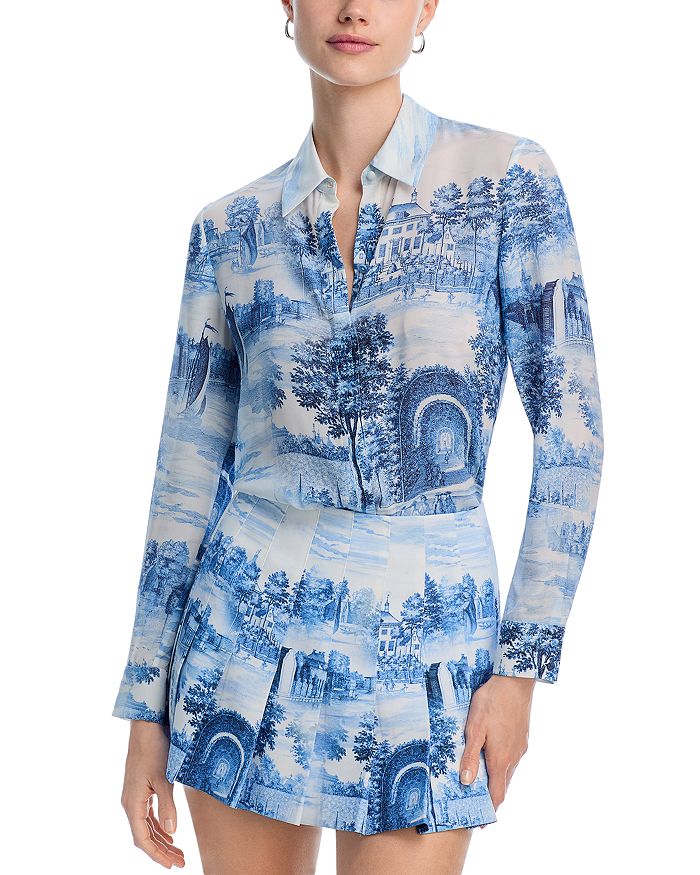 

Шелковая рубашка Willa Alice and Olivia, синий