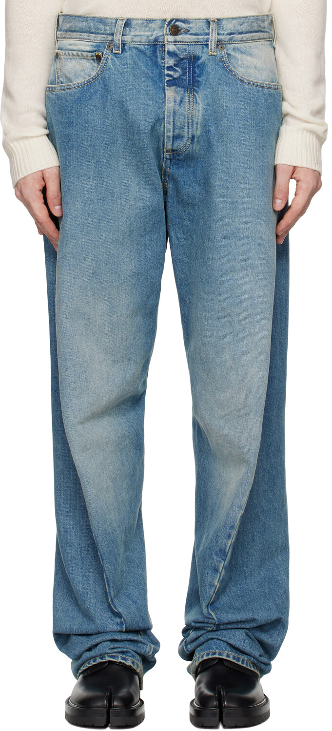 

Джинсы с диагональным швом Maison Margiela