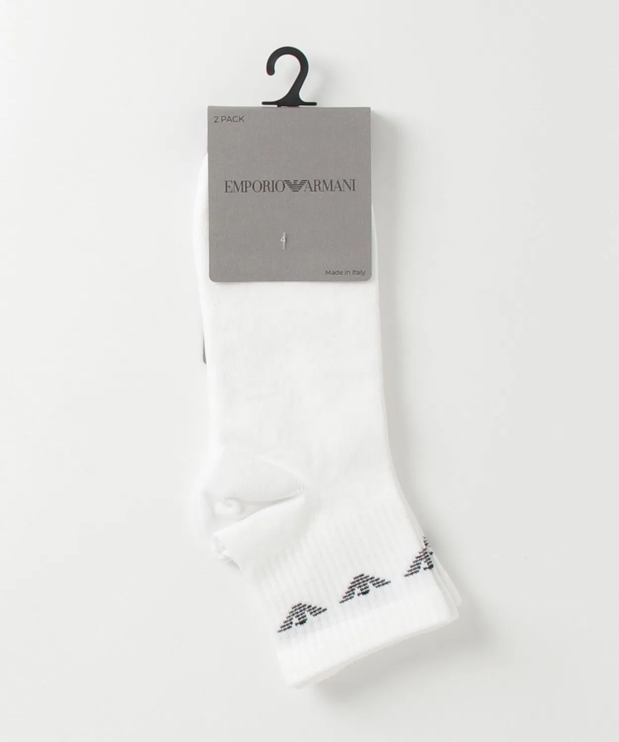 Носки короткие Emporio Armani 2 пары махровые белые — фото 3