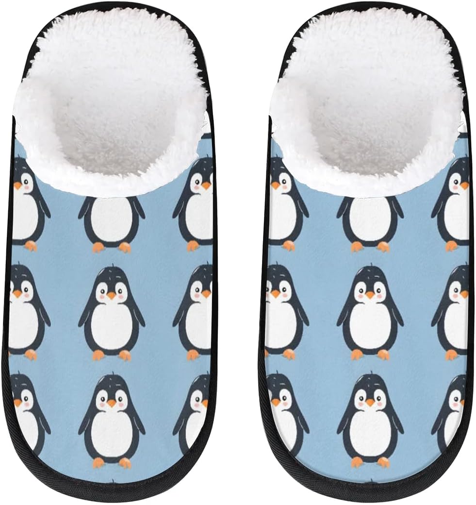 

Тапочки Gublec для женщин и мужчин, уютные с нескользящей подошвой, для дома, теплые плюшевые тапочки для дома, спальни и путешествий, Little Penguins
