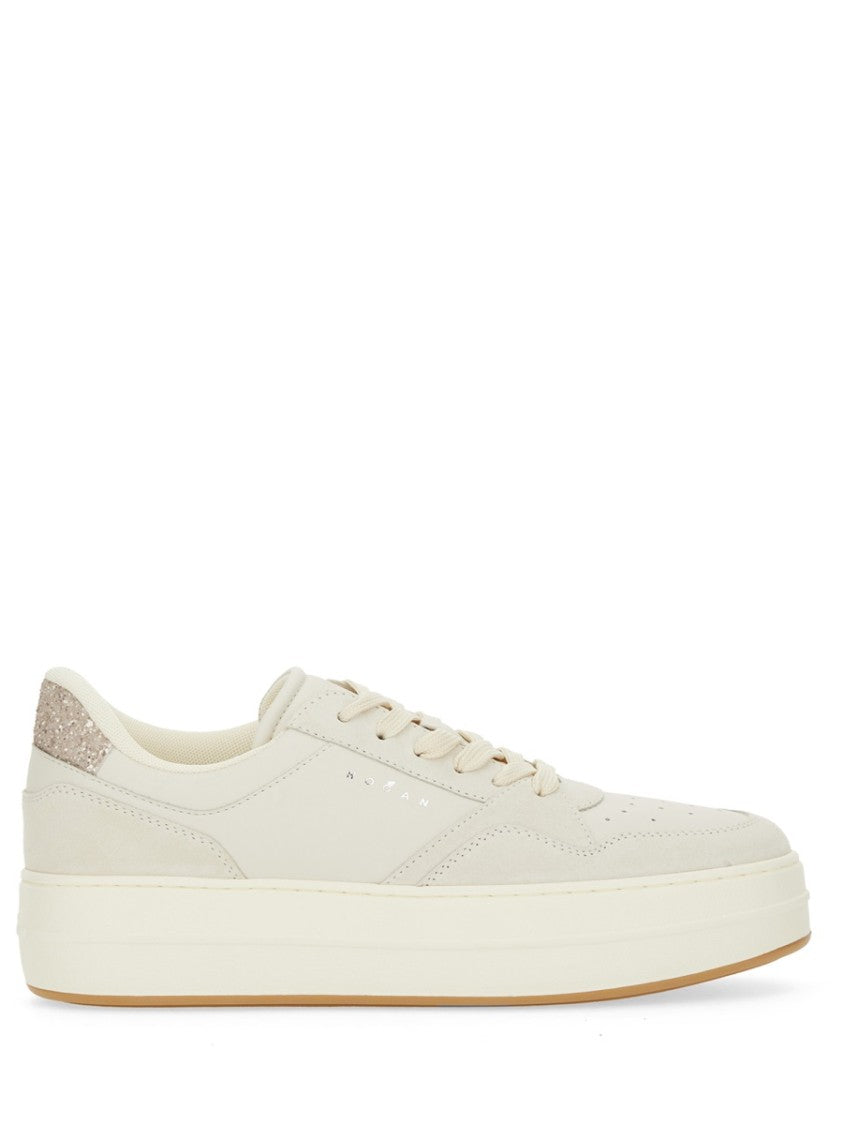 

Кожаные кроссовки на платформе Hogan, белый