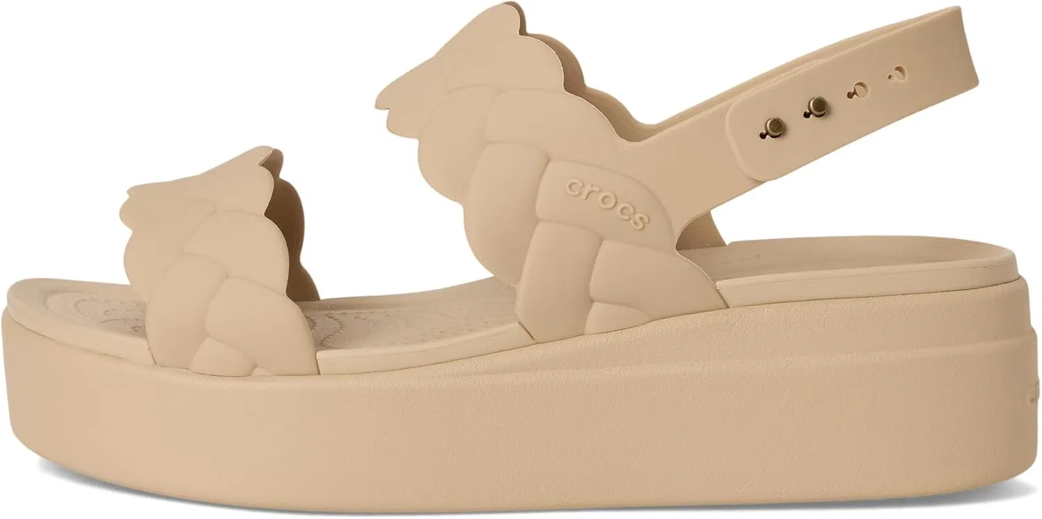 Женские сандалии на танкетке Crocs Brooklyn с плетеным верхом, 2-Chai. — фото 4