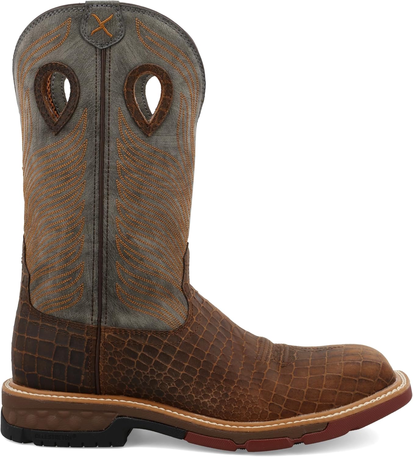 Сапог Twisted X Men's Lite Cowboy Cognac с глазурью Pebble/Lime, коричневый — фото 4