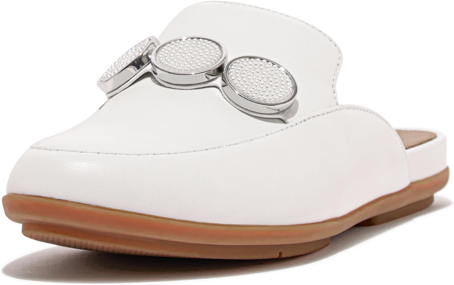 

Лоферы FitFlop Gracie Bead-Circle Mules, цвет Urban White