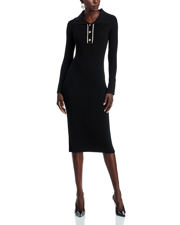 

Платье-футляр Zadie Rib Knit Elie Tahari, черный