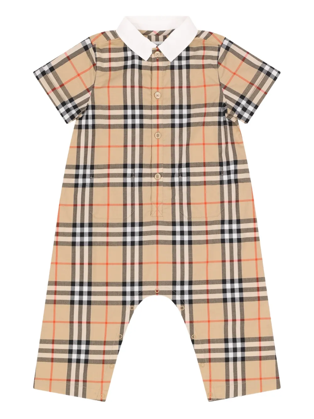 

Топ с воротником в клетку Burberry Kids, нейтральный