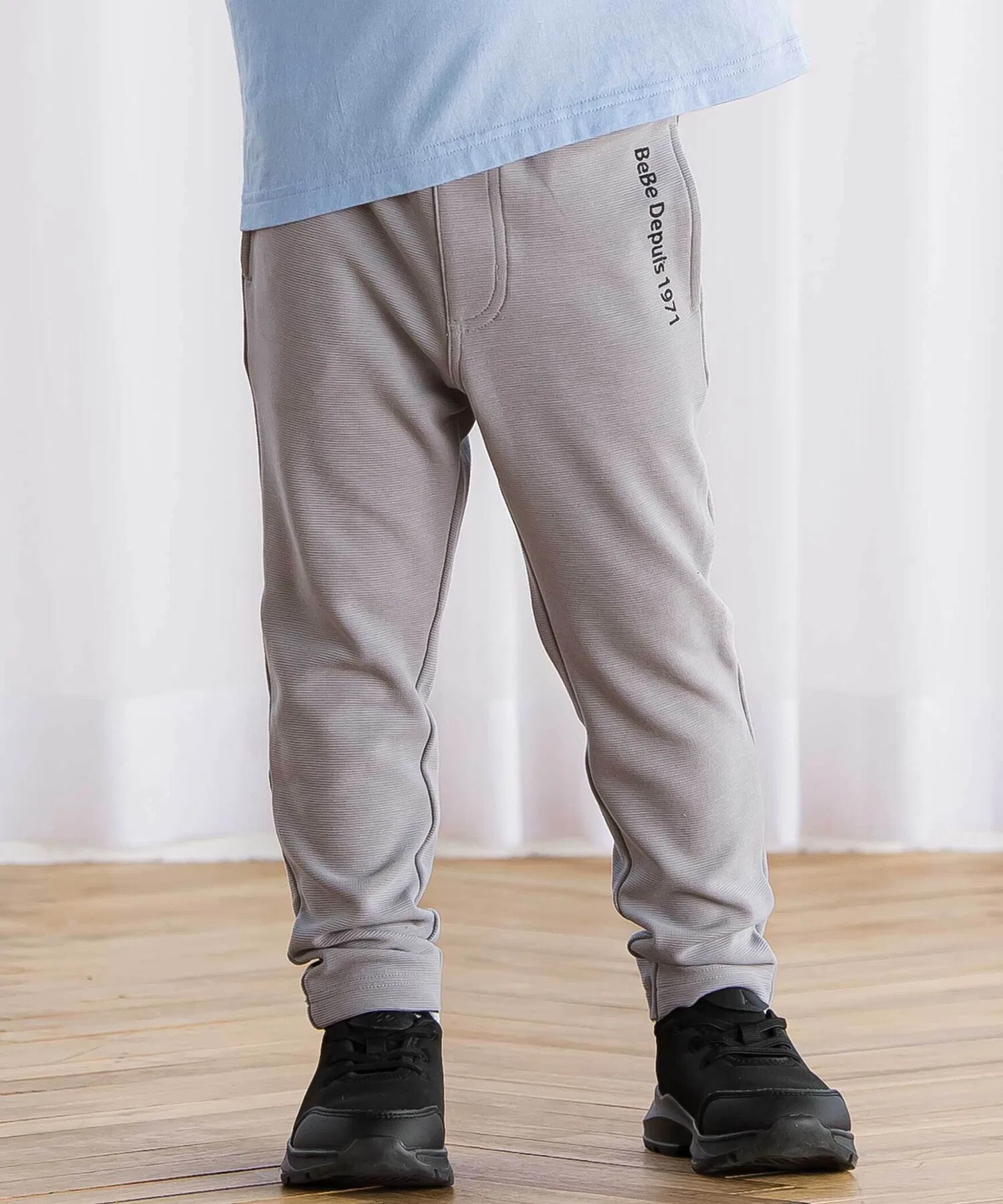 Брюки BeBe для мальчиков, серые, с логотипом, 90-130 см