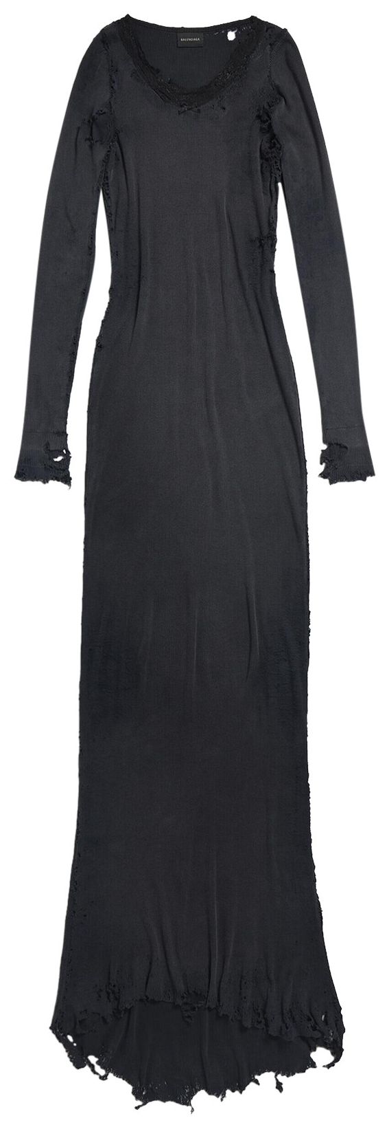 

Лонгслив Balenciaga Long-Sleeve Lingery Maxi Dress 'Washed Black', черный