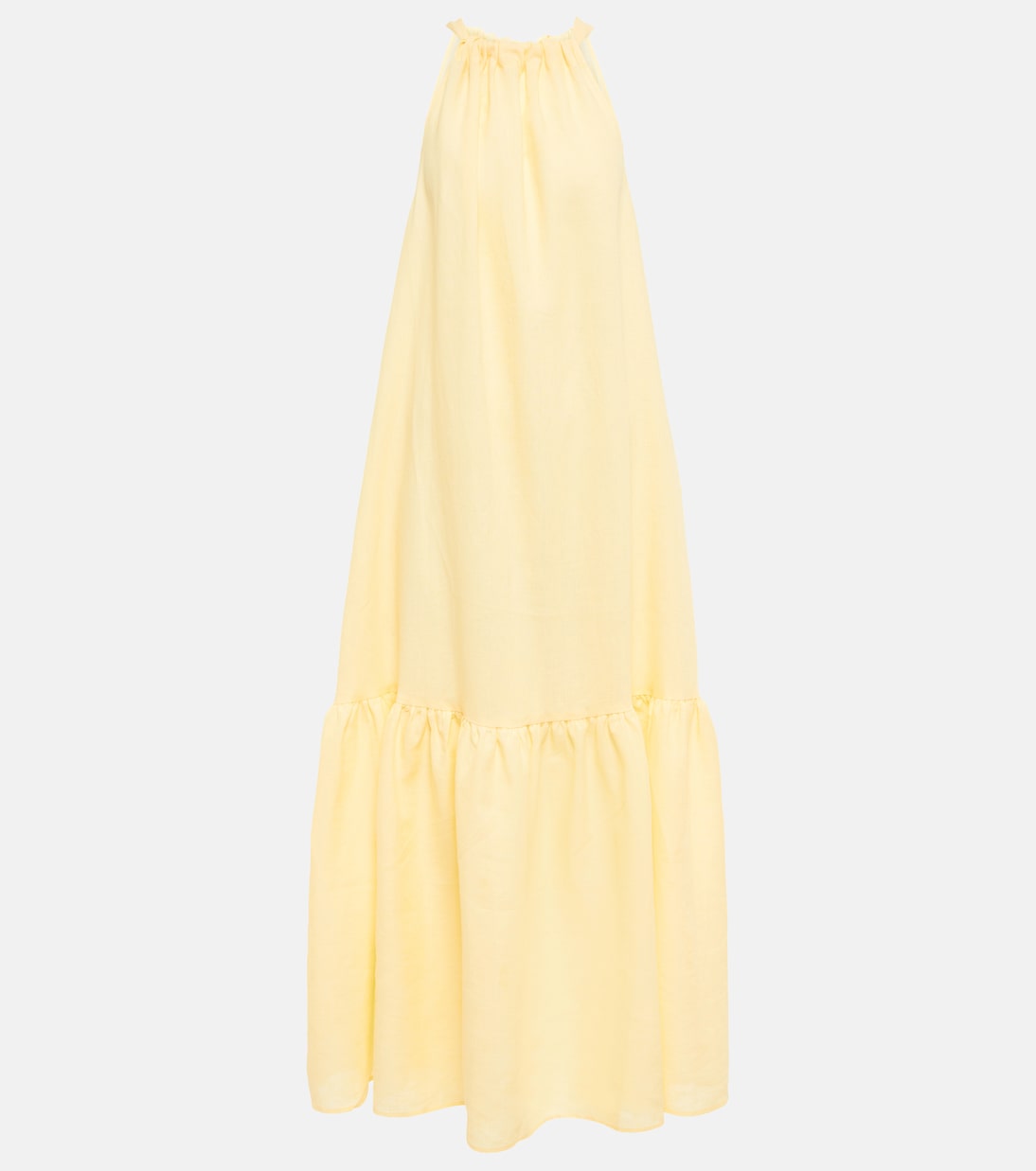 

Льняное платье макси Ibiza с воротником-халтером Asceno, Corn