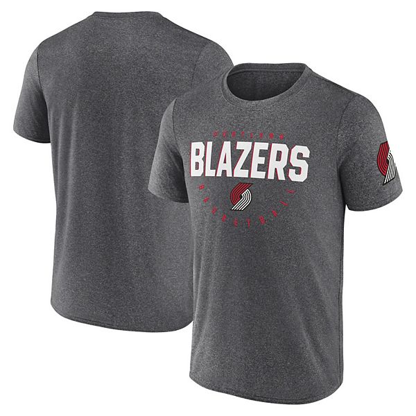 

Мужская футболка heather charcoal portland trail blazers block practice performance Unbranded