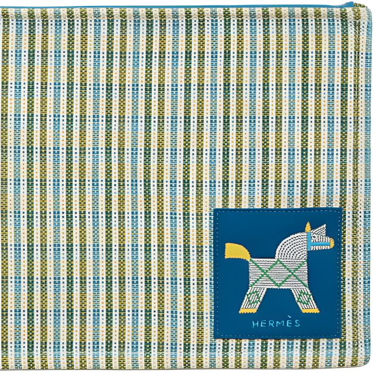 HERMES Хлопковая дорожная сумка для хранения женская синяя, Blue — фото 3