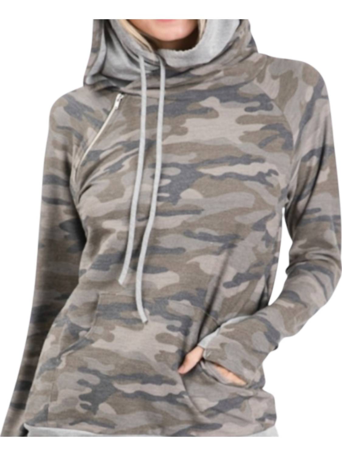 

Толстовка с капюшоном Camo с боковой молнией и принтом Camo 7th Ray, цвет camo print