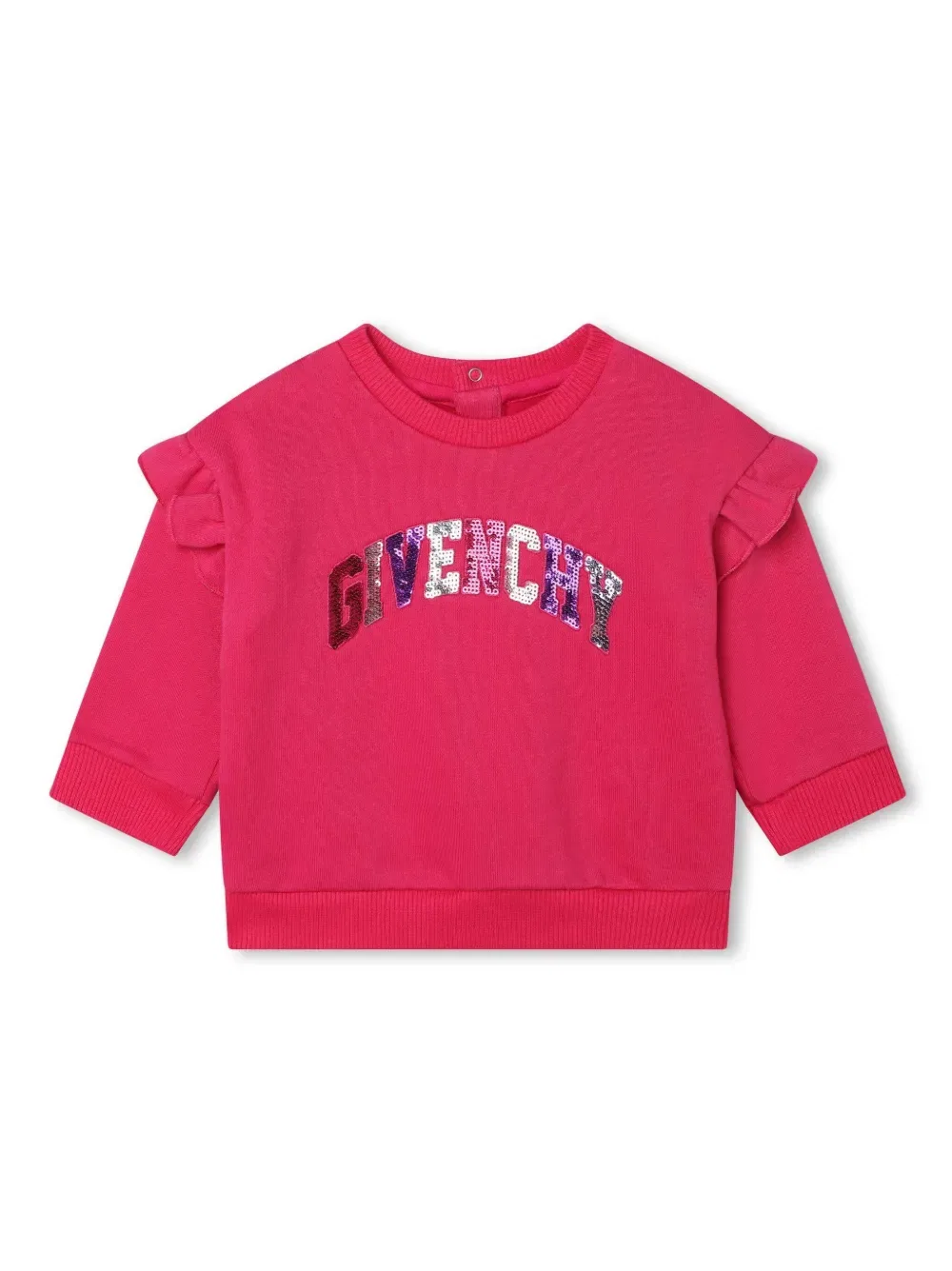 Флисовая толстовка с логотипом, украшенным пайетками Givenchy Kids, розовый