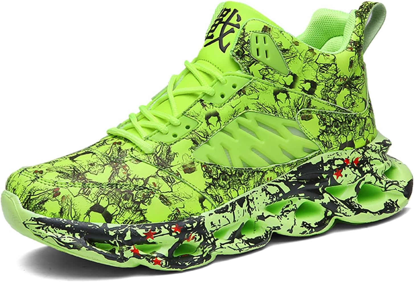 

Мужские баскетбольные кроссовки GSIGUL, легкие мужские кроссовки для бега и тенниса, граффити, спортивные массивные кроссовки для мужчин, зеленый