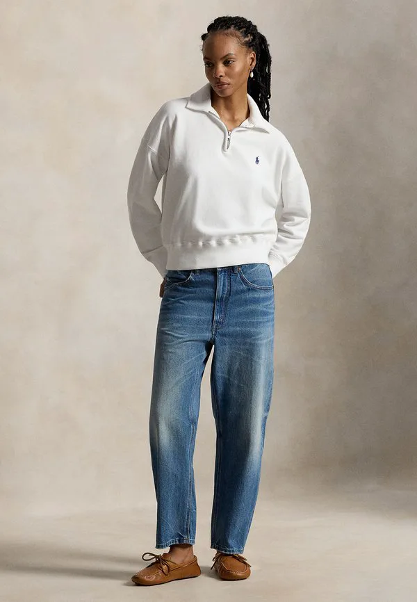 Флисовая толстовка с застежкой-молнией до середины груди Polo Ralph Lauren, White — фото 2