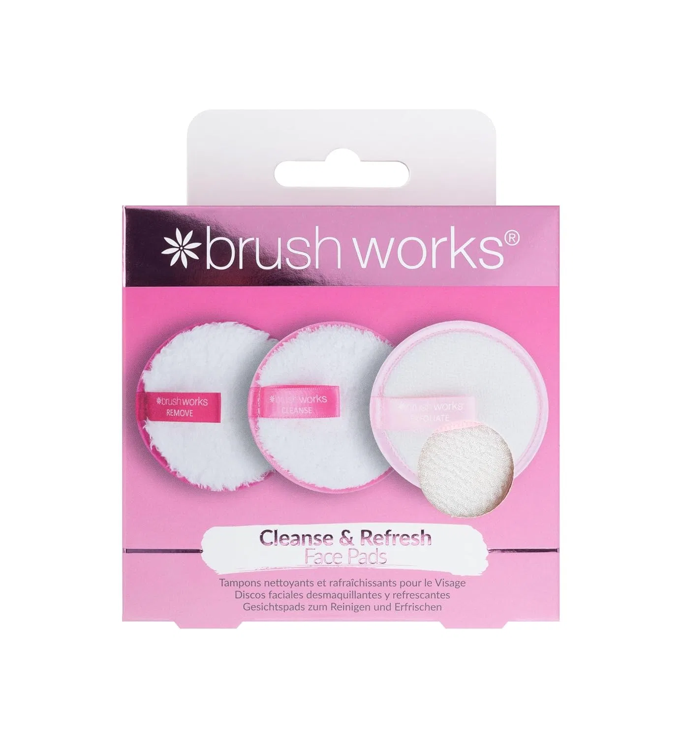 Многоразовые подушечки для очищения и освежения лица Brushworks Brushworks
