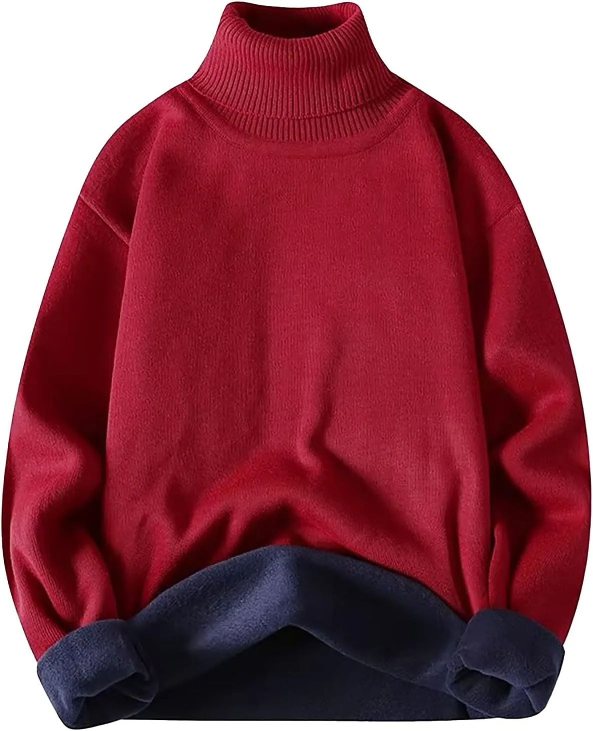 

Мужской свитер с высоким воротником и длинным рукавом, свободного кроя, цветной блок PETCDIM