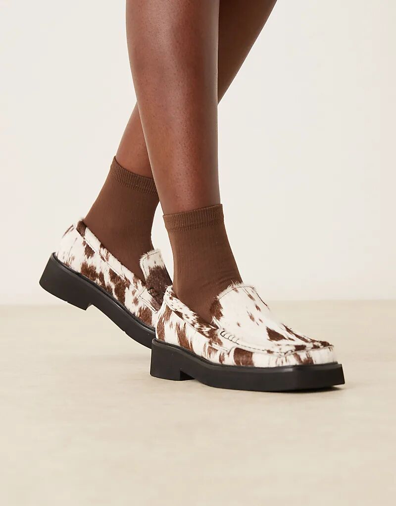 Лоферы с квадратным носком из коровьей кожи пони от ASOS DESIGN Myrtle
