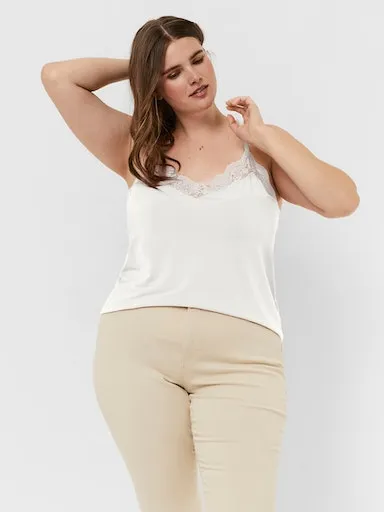 

Кружевной топ Vero Moda Curve "VMANA S/L LACE TOP GA NOOS CURVE", белый