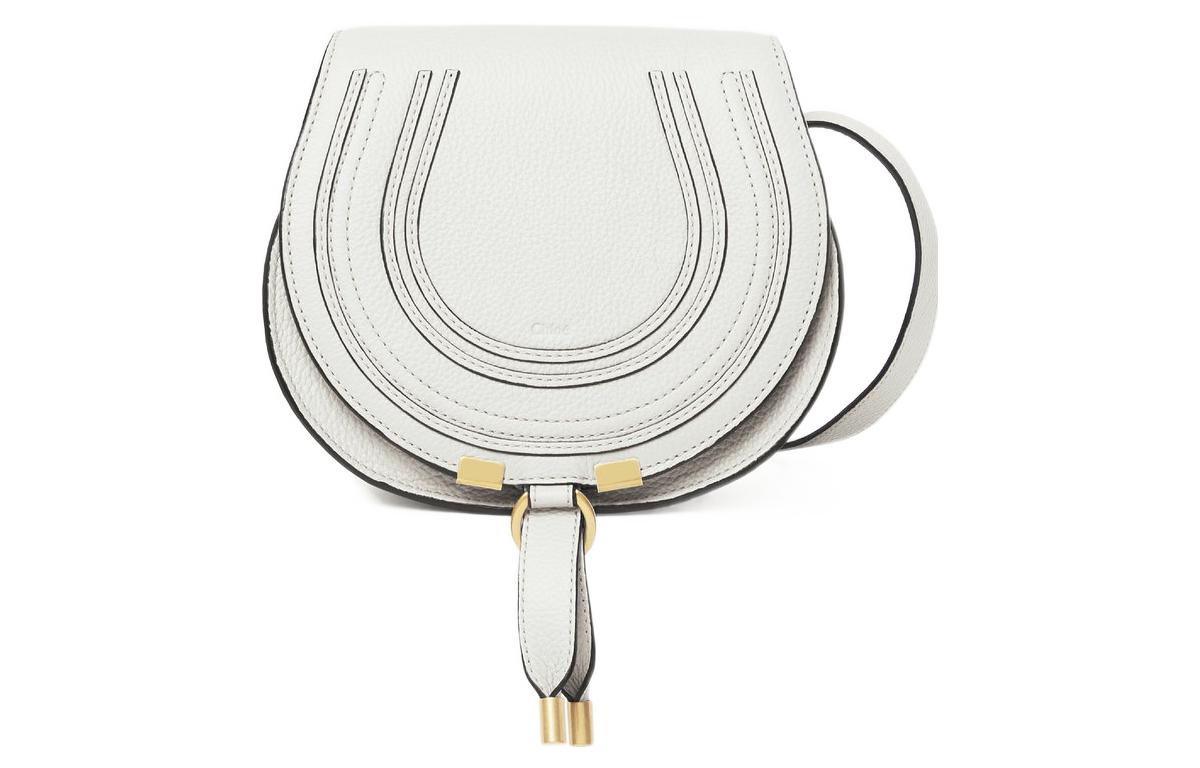 

Chloe Marcie Сумка через плечо из телячьей кожи седло малого размера женская белая Chloé